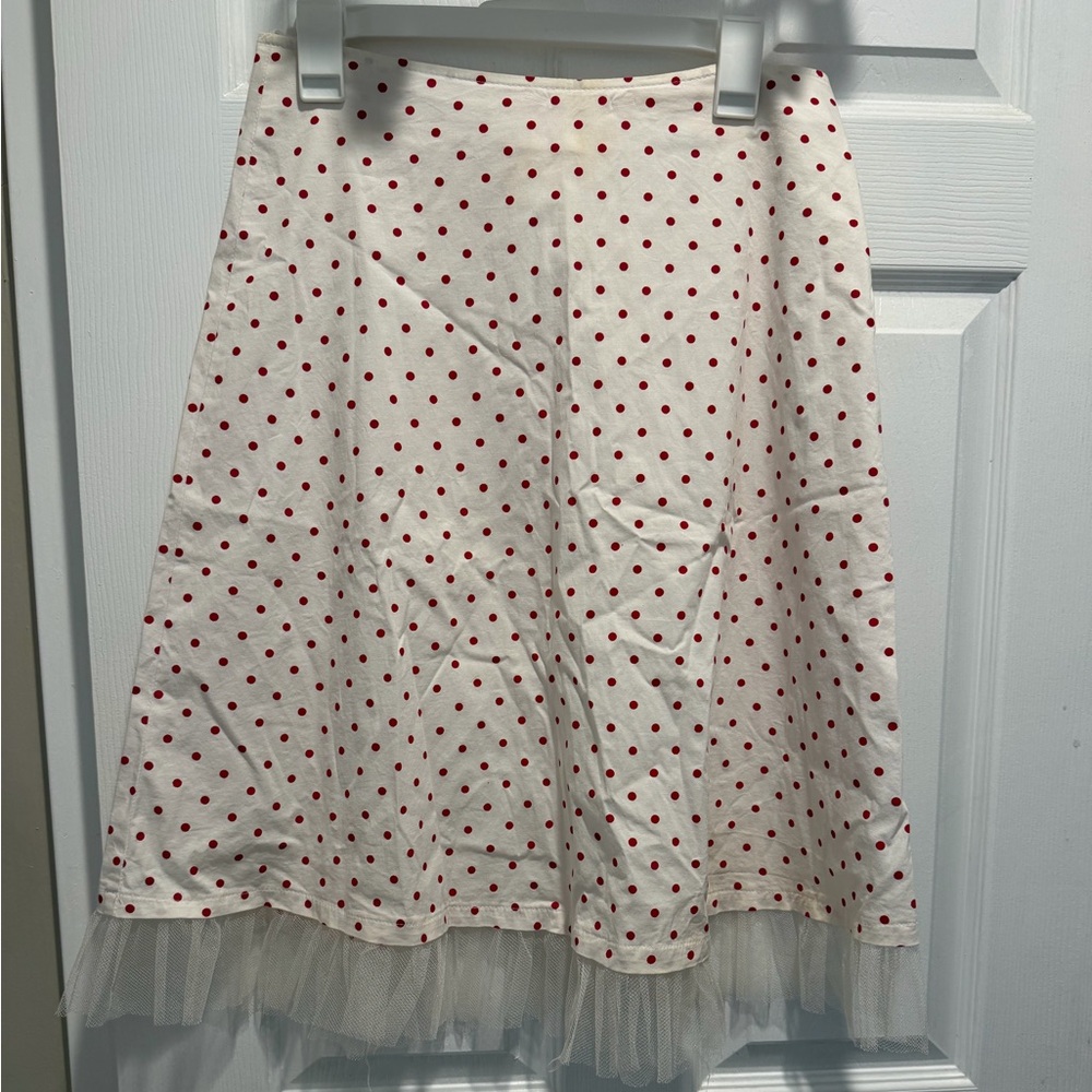 Reference Rockabilly White Red Polka Dot Tulle Skirt